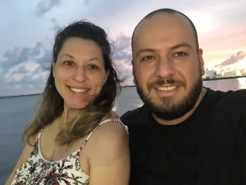 Alona and Val Gvelukashvili, owners of Cleaning Key West, on the Key West waterfront